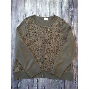 J. Jill Olive Green Cardigan Sz XL